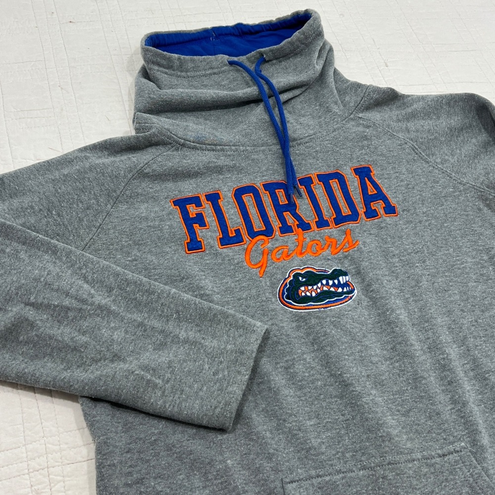 Colosseum Florida Gators Funnel Neck Pullover Sweatshirt Gray Womens XL NCAA